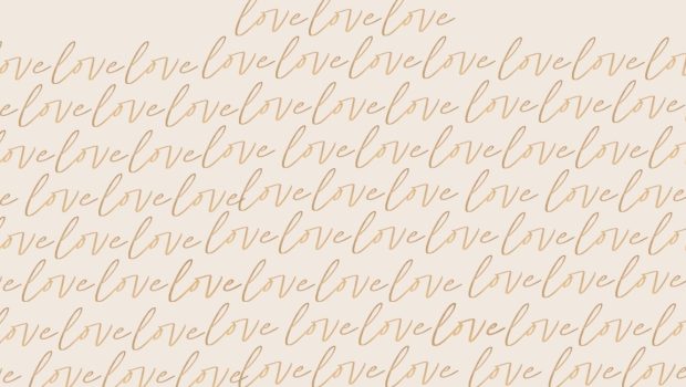 Gold Beige Luxury Simple Handwritten Love Phone Wallpaper